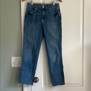 Free People Raw Hem Blue Jeans